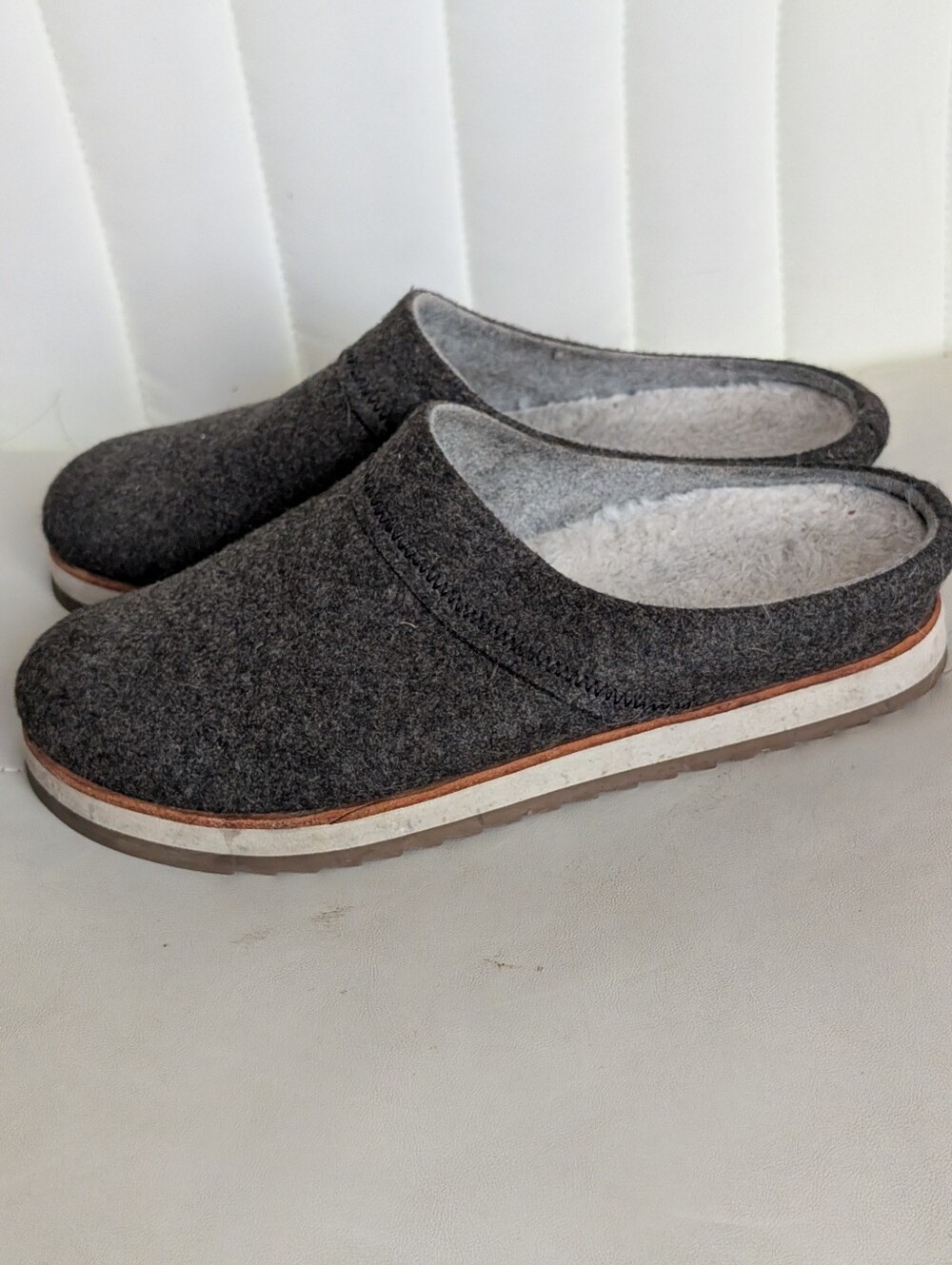 Merrell Juno Clog Gray Wool Blend Shetmrpa Lined  Size 8.5 40